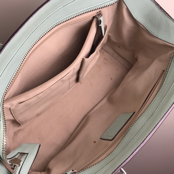 Coach Candace Mint Green Blue Purse Bag Pocketbook - Picture 7 of 12
